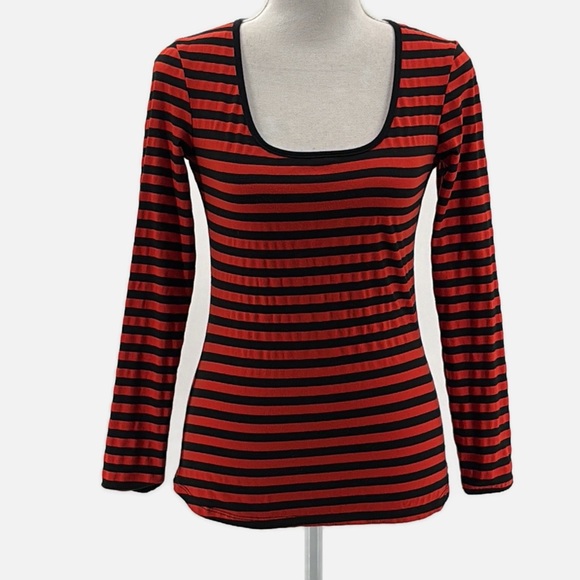 Vixen by Micheline Pitt Troublemaker Top in Orange & Black - Size XS - Picture 2 of 7